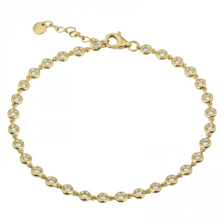 925 Sterling Silver Full Bezel Diamond Bracelet