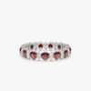 925 Sterling Silver Garnet and Diamond Eternity Band - Image 2