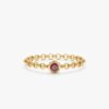 925 Sterling Silver Garnet Chain Ring