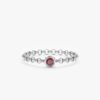 925 Sterling Silver Garnet Chain Ring - Image 2