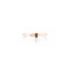 925 Sterling Silver Garnet Diamond Dainty Toi Et Moi Ring