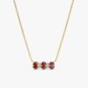925 Sterling Silver Garnet & Diamonds Necklace