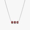 925 Sterling Silver Garnet & Diamonds Necklace - Image 2