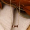 925 Sterling Silver Garnet & Diamonds Necklace - Image 3