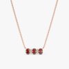 925 Sterling Silver Garnet & Diamonds Necklace - Image 5