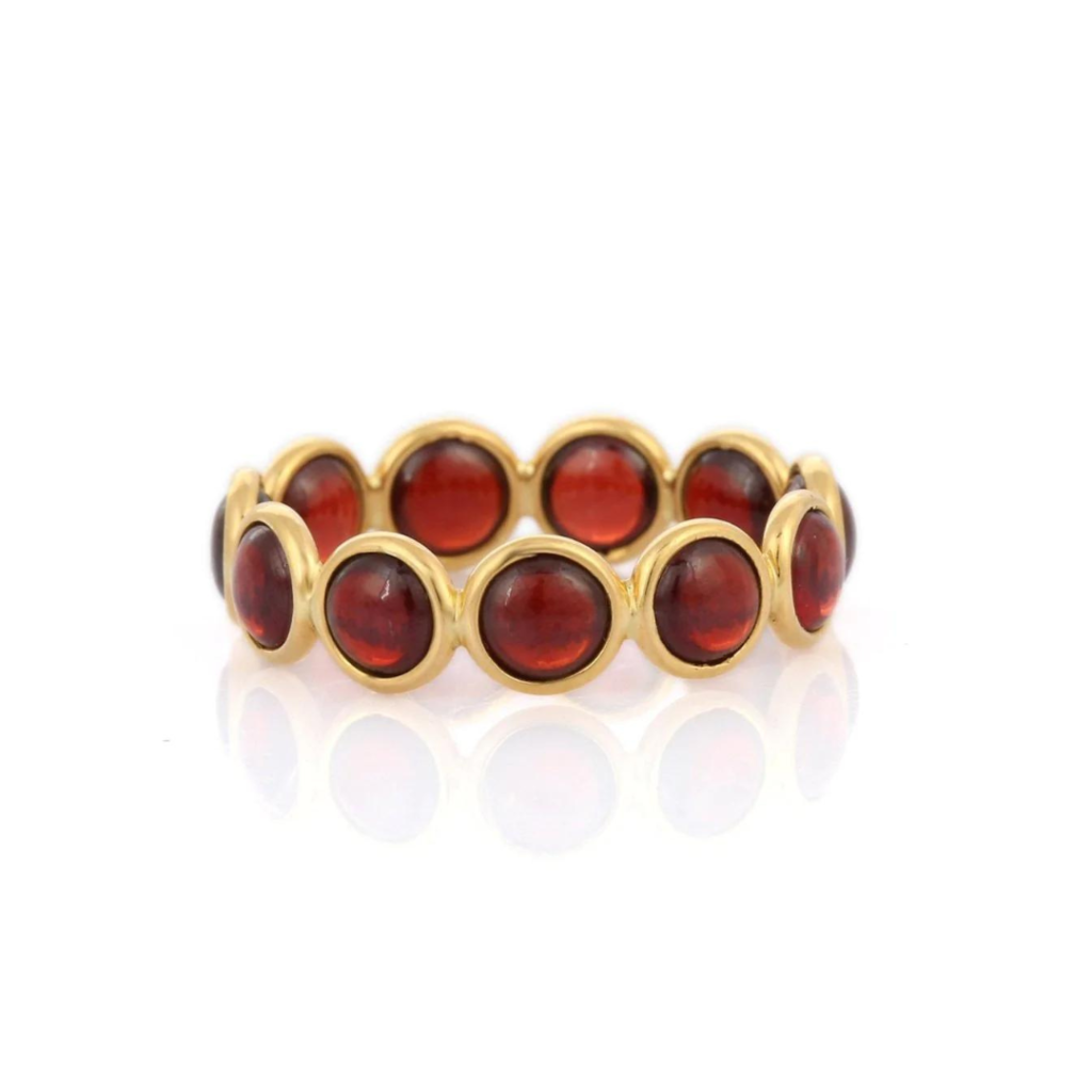 925 Sterling Silver Garnet Eternity Band