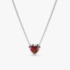 925 Sterling Silver Garnet Heart Necklace - Image 2