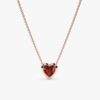925 Sterling Silver Garnet Heart Necklace - Image 4
