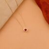 925 Sterling Silver Garnet Heart Necklace - Image 5