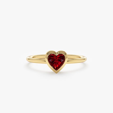 925 Sterling Silver Garnet Heart Ring