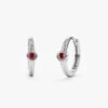 925 Sterling Silver Garnet Huggies - Image 2