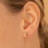 925 Sterling Silver Garnet Huggies - Image 4