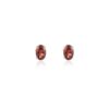 925 Sterling Silver Garnet Oval Studs