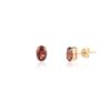 925 Sterling Silver Garnet Oval Studs - Image 3