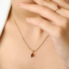 925 Sterling Silver Garnet Pendant - Image 2