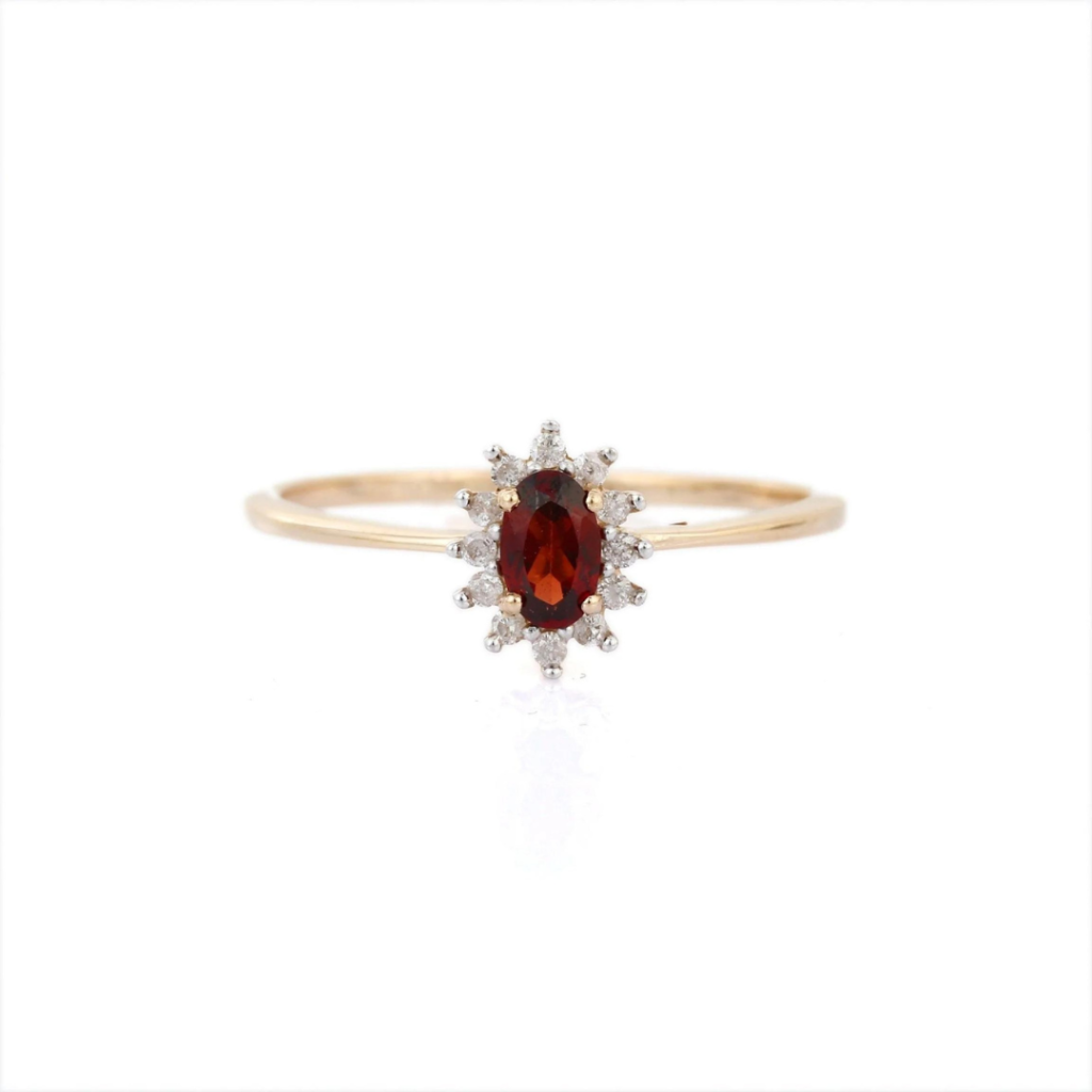 925 Sterling Silver Garnet Ring