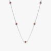 925 Sterling Silver Garnet Station Necklace - Image 2