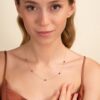 925 Sterling Silver Garnet Station Necklace - Image 4