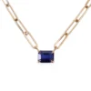 925 Sterling Silver Gemstone Paperclip Necklace