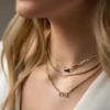 925 Sterling Silver Gemstone Paperclip Necklace - Image 2