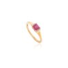 925 Sterling Silver Genuine Ruby Diamond Engagement Ring - Image 3