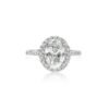 925 Sterling Silver Diamond Oval Shape Halo Ring (2 CTW F-G) - Image 2