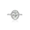 925 Sterling Silver Oval Diamond Rings