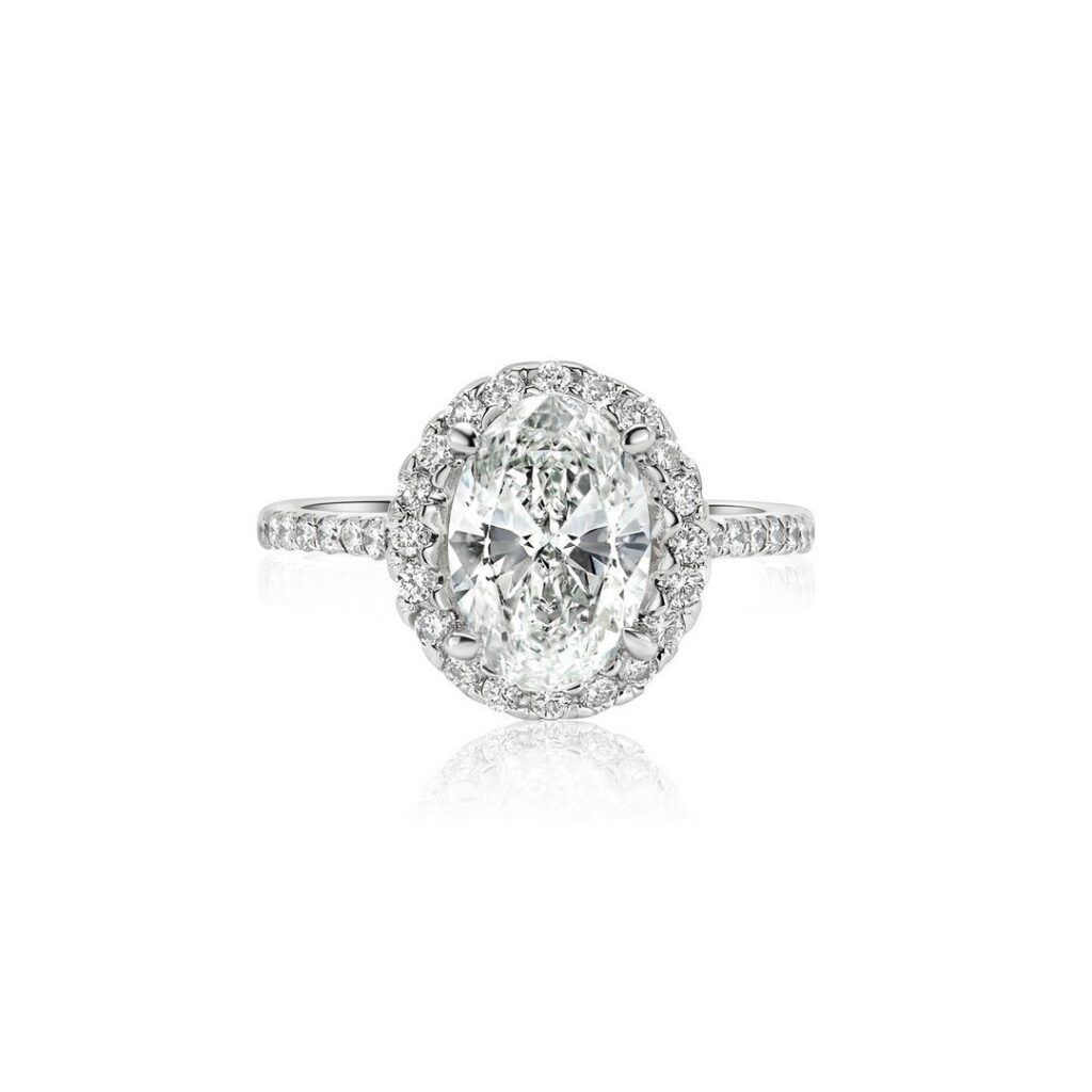 925 Sterling Silver Oval Diamond Rings