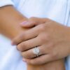 925 Sterling Silver Oval Diamond Rings - Image 2