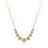 925 Sterling Silver Graduated Bezel Round Multi Diamond Necklace