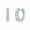 925 Sterling Silver huggies with graduated stones and tapered design