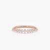 Graduated sterling silver ring with sleek pavé sparkle