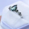 Gold-plated sterling silver ring with pave-set CZ diamond-inspired accents