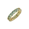 925 Sterling Silver Green Sapphire Emerald Cut Eternity Band - Image 2