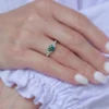925 Sterling Silver Green Teal Montana Sapphire Ring - Image 2