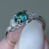 925 Sterling Silver Green Teal Montana Sapphire Ring - Image 3
