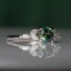 925 Sterling Silver Green Teal Montana Sapphire Ring - Image 4