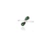 925 Sterling Silver Green Tourmaline ring with two pear-shaped stones
