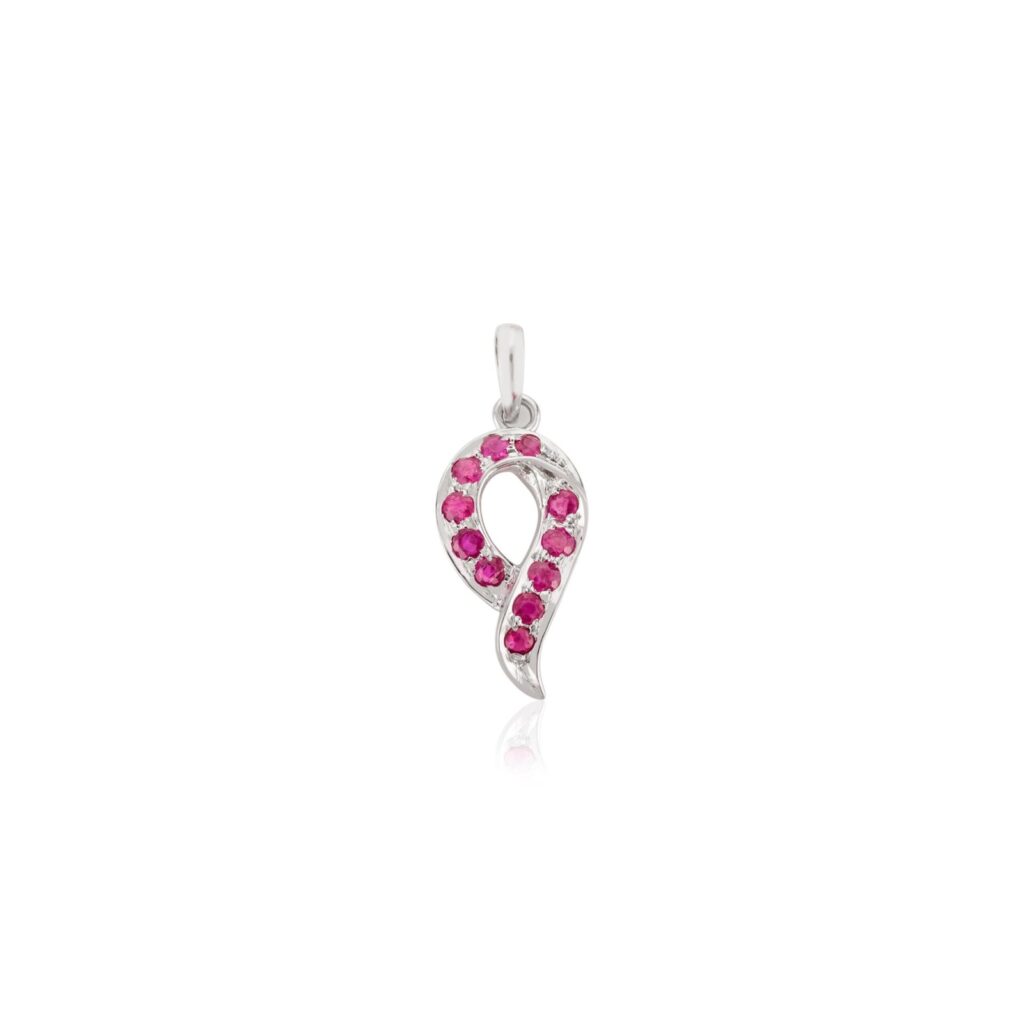 925 Sterling Silver Gypsy Set Ruby Gemstone Pendant