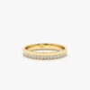 925 Sterling Silver Half Diamond Half Plain Band