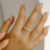 Gold plated sterling silver ring with pave stone setting