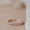 925 sterling silver half eternity band with refined row of stones