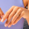925 sterling silver half-eternity diamond wedding band with round stones
