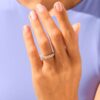 Classic ring designed with a row of round stones