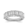 925 Sterling Silver half eternity ring with emerald-cut stones