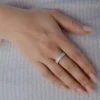 Gold-plated sterling silver ring with a polished emerald-cut design