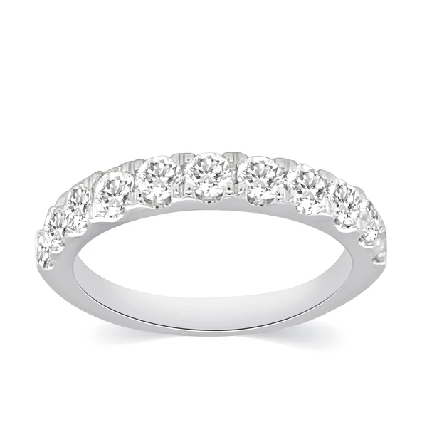 925 Sterling Silver Half Eternity Round Stackable Ring