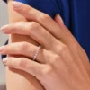 925 Sterling Silver Half-Eternity Wedding Ring Round Cut Diamond Floating Anniversary Band - Image 2