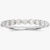 925 Sterling Silver Half-Eternity Wedding Ring Round Cut Diamond Floating Anniversary Band - Image 6
