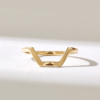 925 Sterling Silver Half Hexagon Stacking Ring - Image 2